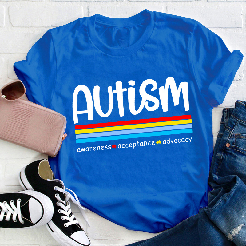 Autism Awareness Acceptance Advocacy Teacher T-Shirt Sale-Teachersgram
