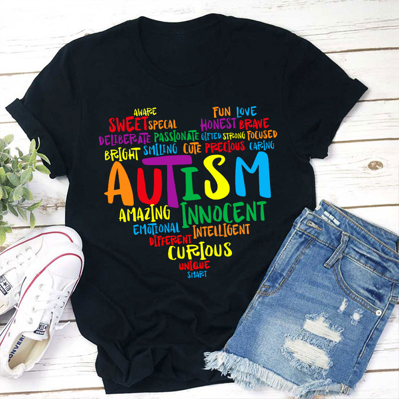 Autism Heart Teacher T-Shirt Sale-Teachersgram