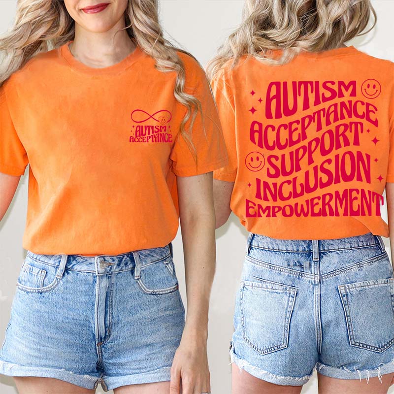 Autism Acceptance Teacher Two Sided T-Shirt
