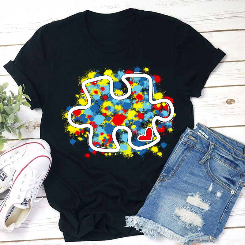 Autism Awareness Puzzle Teacher T-Shirt