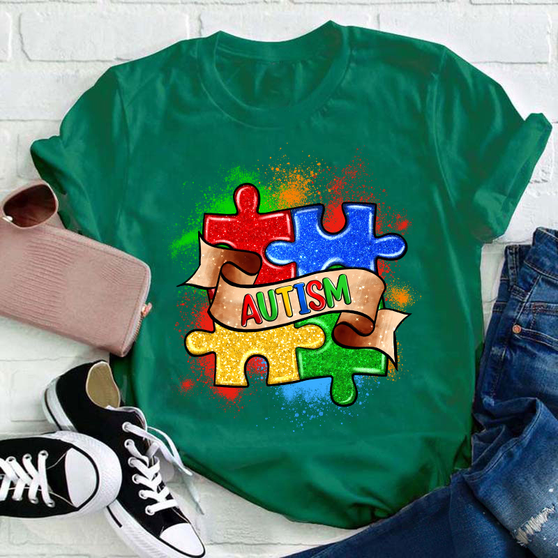 Autism Puzzle Teacher T-Shirt
