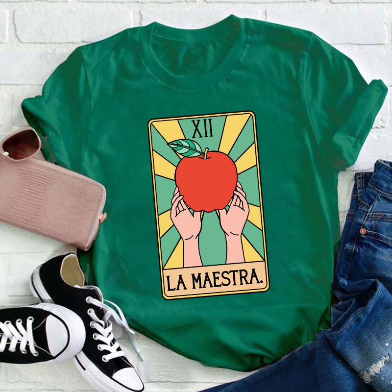 Spanish Teacher La Maestra Tarot Card Teacher T-Shirt