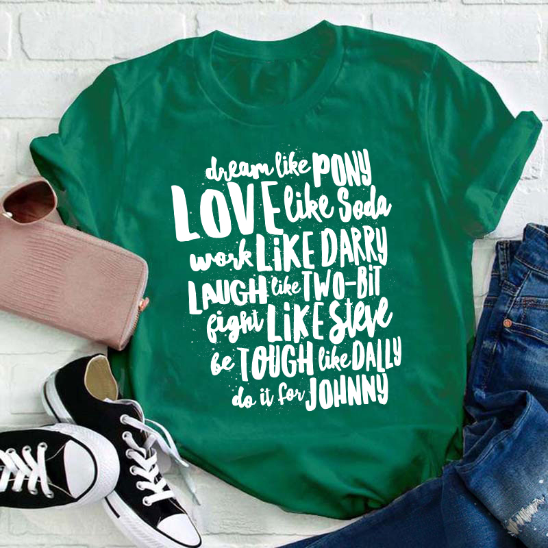 The Outsiders Character Names Teacher T-Shirt
