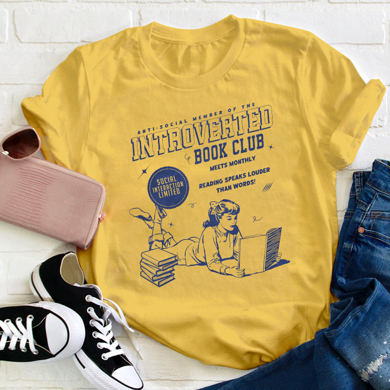 Introverted Book Club Bookish Teacher T-Shirt