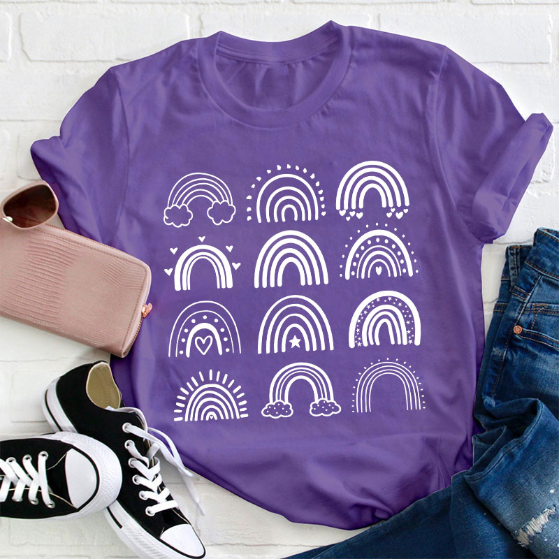 Rainbow Of Different Shapes Teacher T-Shirt