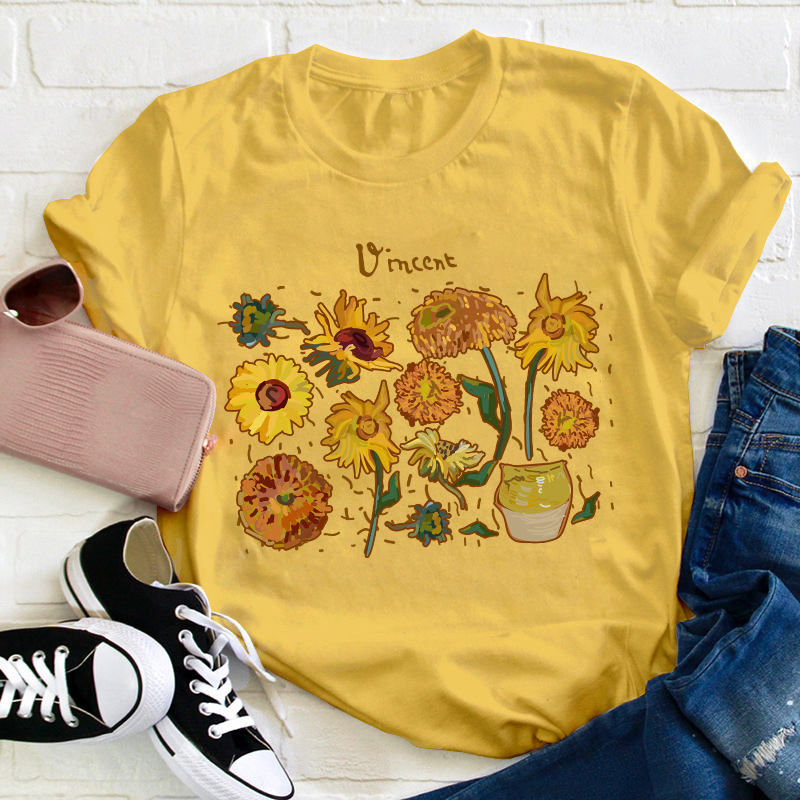 Vincent Sunflower Teacher T-Shirt