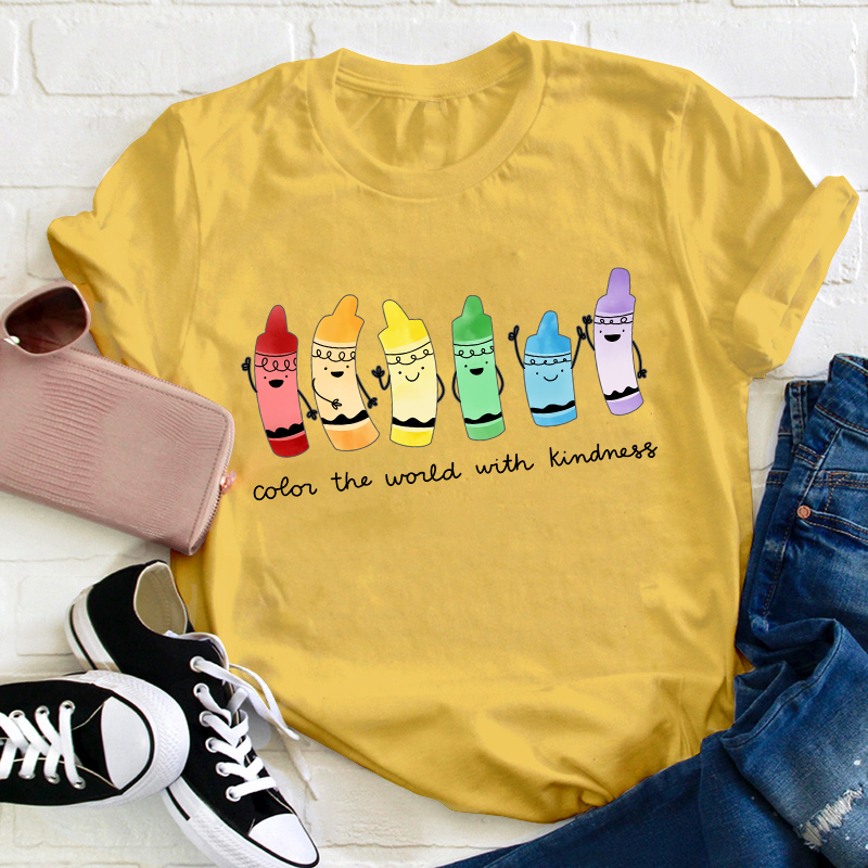 Color The World With Kindness Teacher T-Shirt