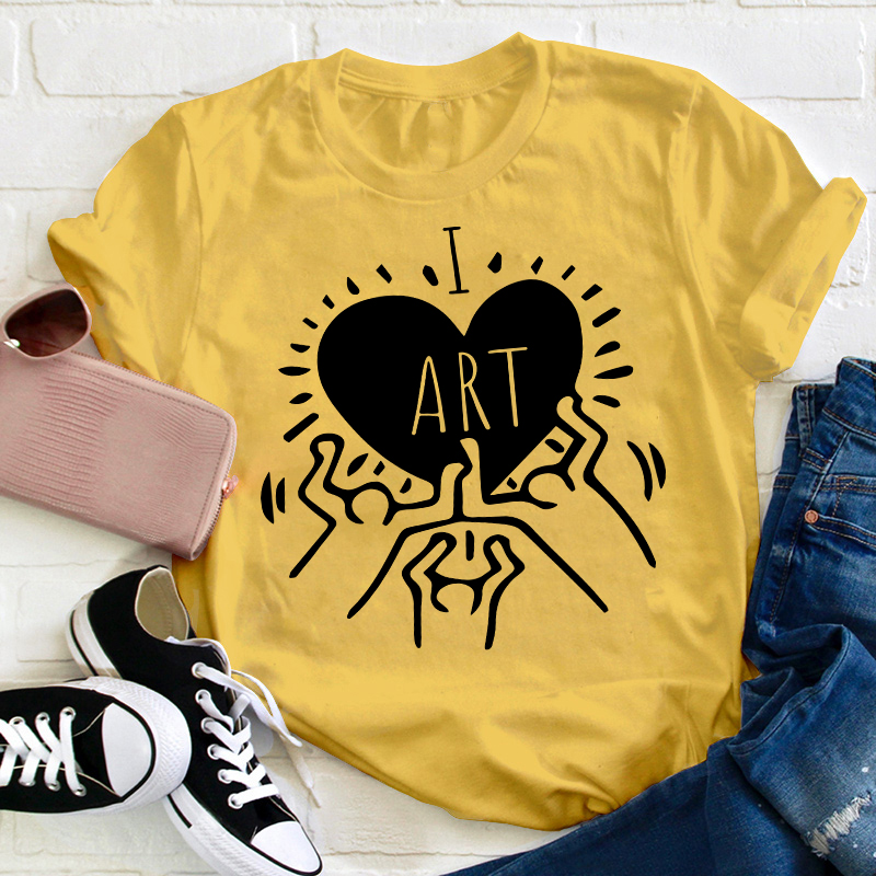 Art Heart I Love Art Teacher T-Shirt