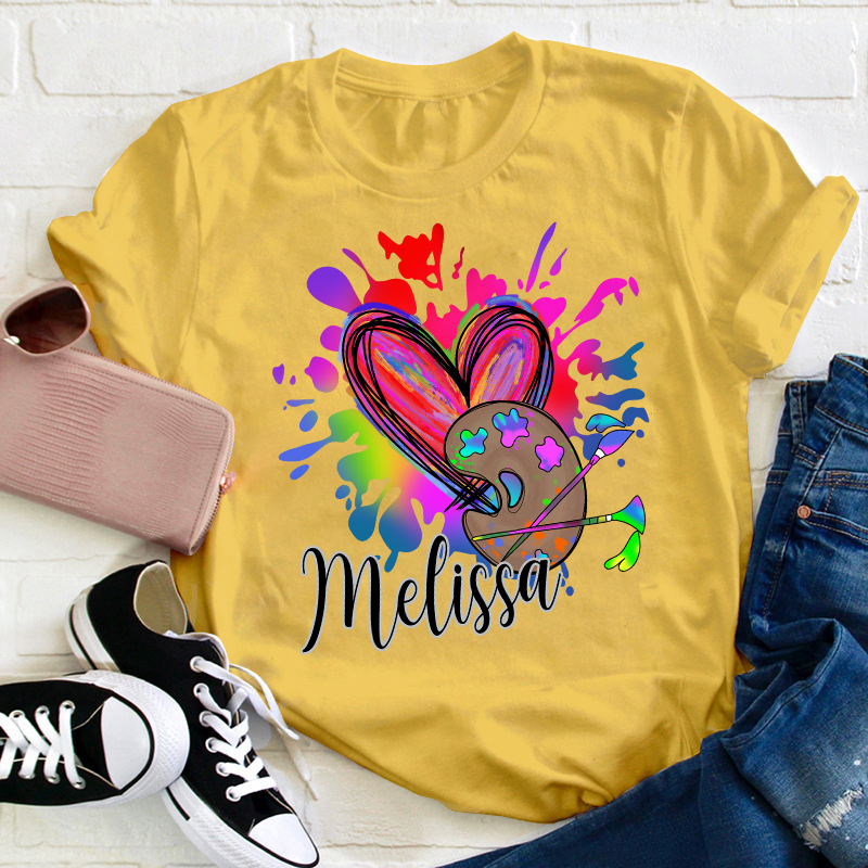 Personalized Colorful Art Teacher T-Shirt