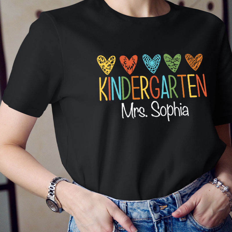 Personalized Grade And Name Kindergarten Teacher T-Shirt