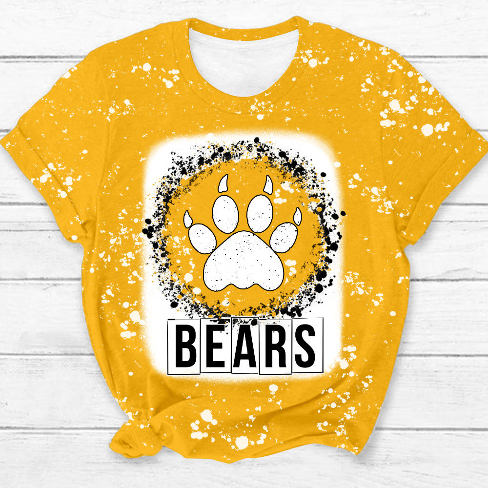 Personalized School Mascot Leopard Paw Teacher Printed T-Shirt
