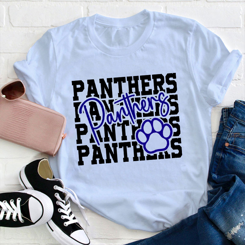 Personalized School Mascot Double Layer Design Cute Icon Teacher T-Shirt