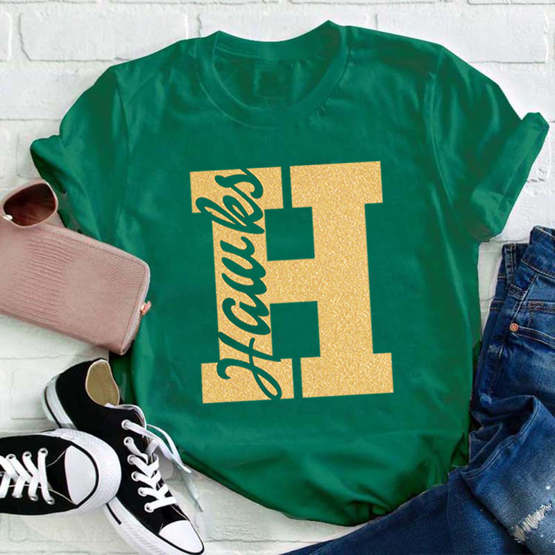 Personalized Glitter Team Name Teacher T-Shirt