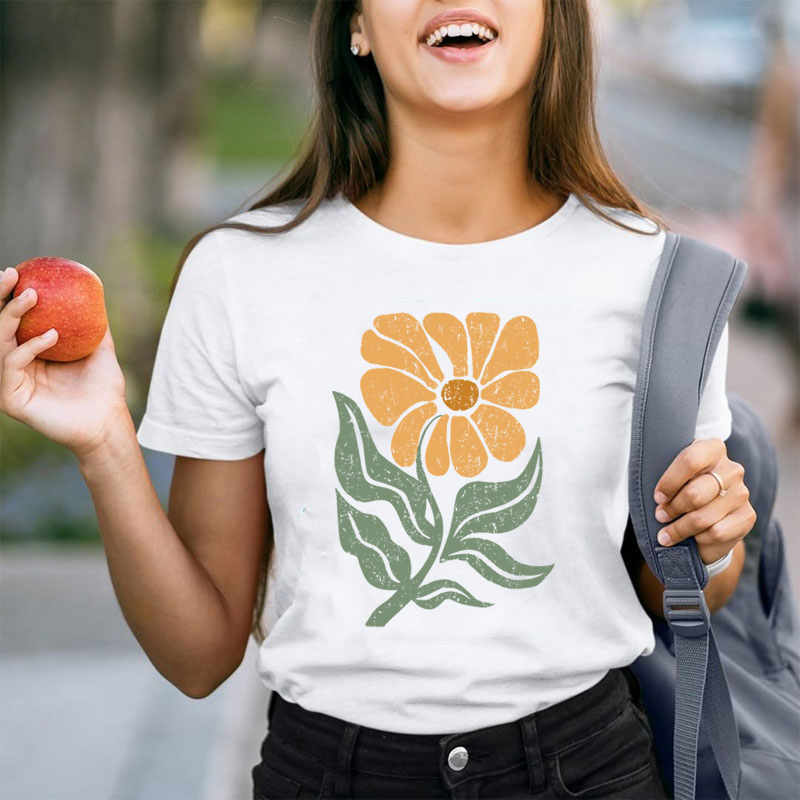 Boho Daisy Flower Teacher T-Shirt