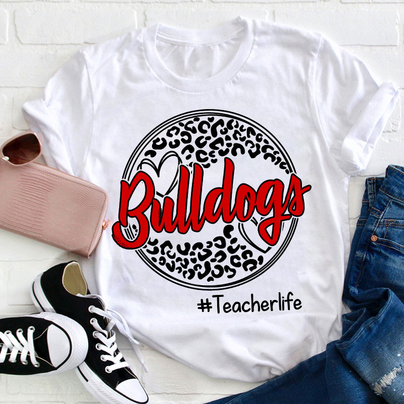 Personalized Leopard Custom School Spirit Teacher T-Shirt
