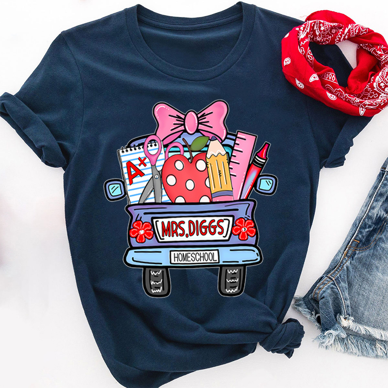 Personalized School Truck Teacher Name Teacher T-Shirt Sale-Teachersgram