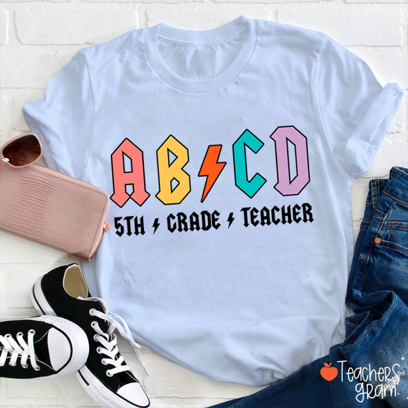 Personalized Colored Lightning Teacher T-Shirt