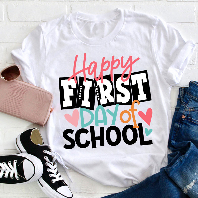 Happy First Day Of School Heart T-Shirt