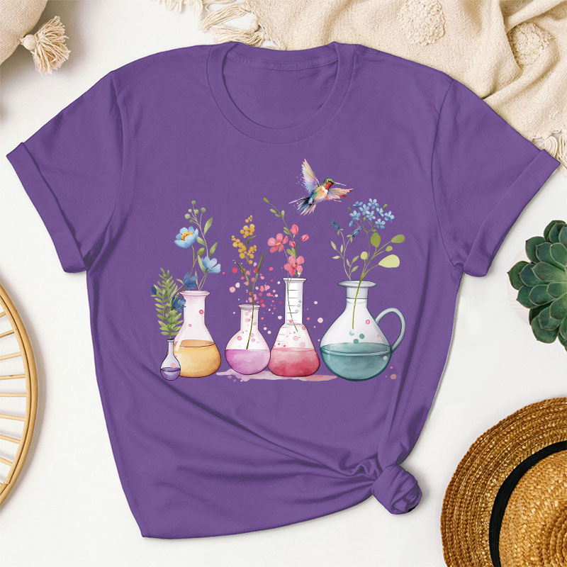 Floral Laboratory Teacher T-Shirt
