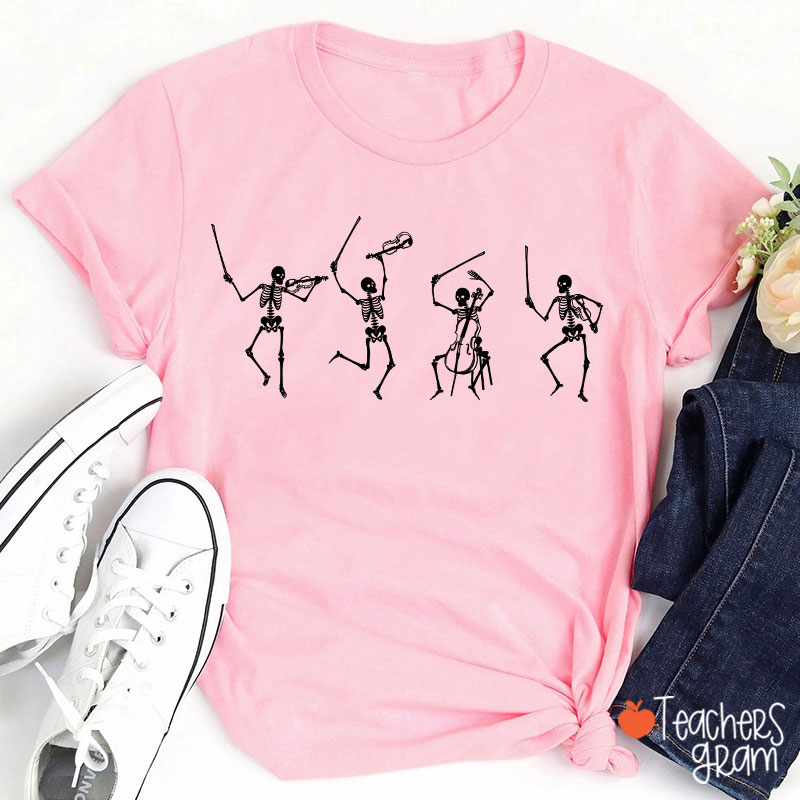 Dancing Skeletons Music Teacher T-Shirt
