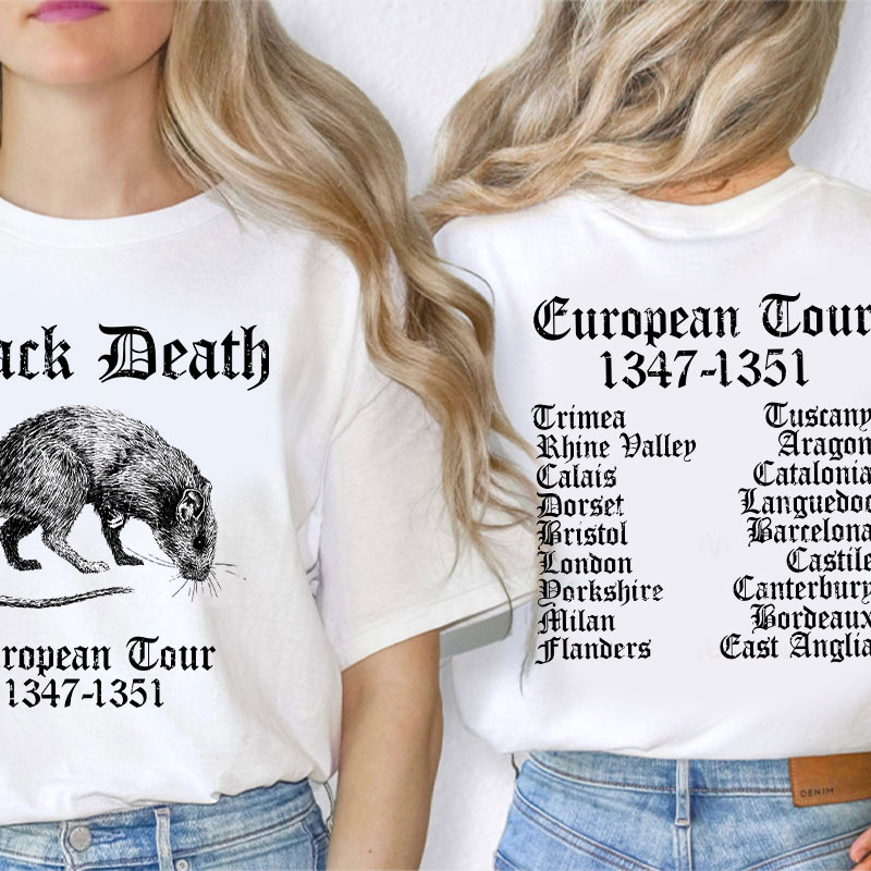 Black Death European Tour Teacher Two Sided T-Shirt