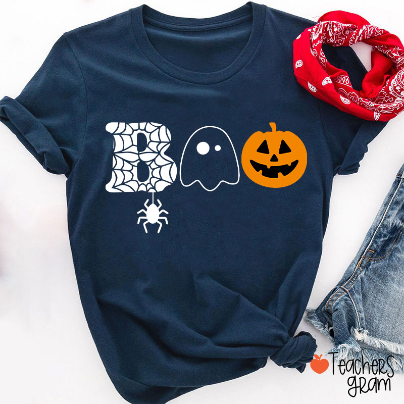 Boo Spider Pumpkin Ghost Teacher T-Shirt