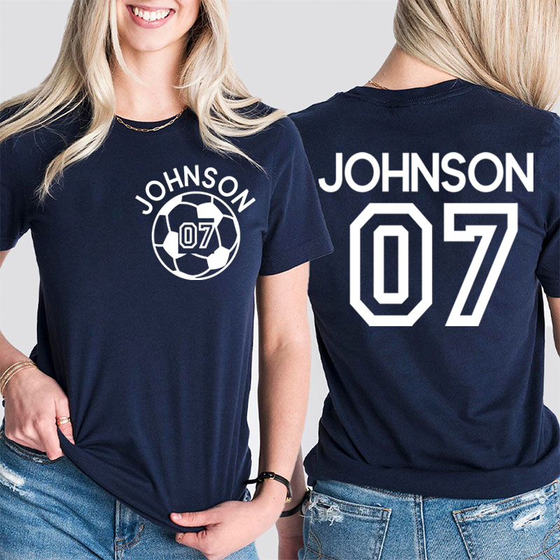 Personalized Soccer Game Day Teacher Two Sided T-Shirt