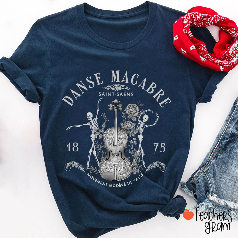 Danse Macabre Orchestra Skeleton Violin Teacher T-Shirt