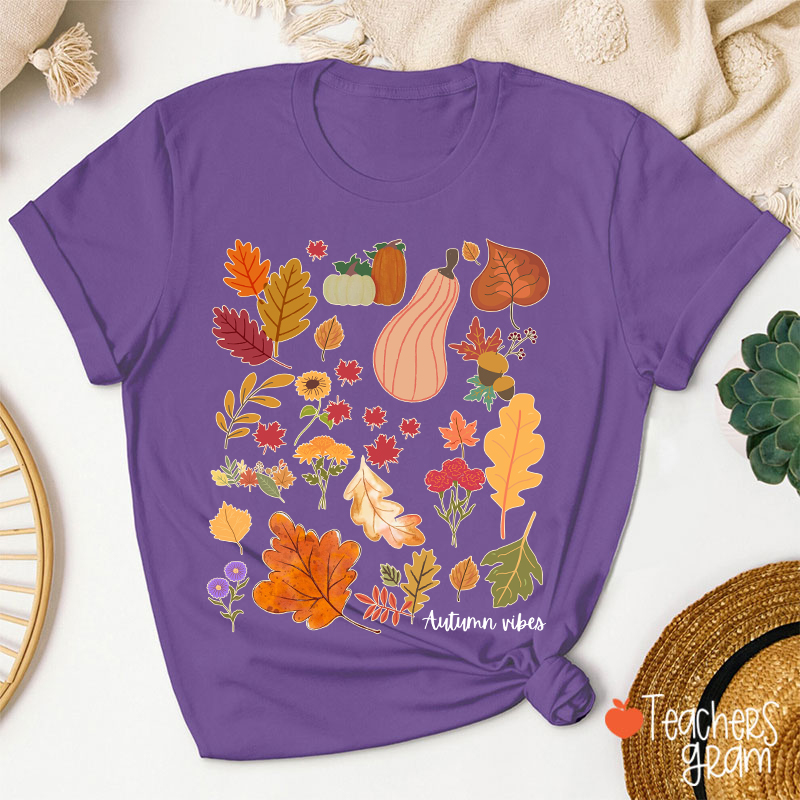 Autumn Vibes Teacher T-Shirt