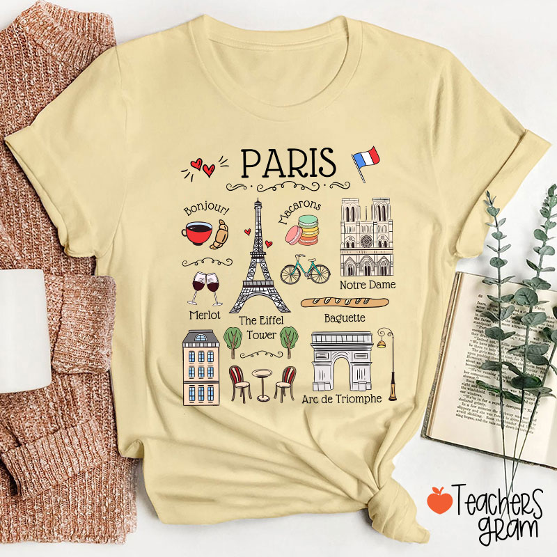 Eiffel Tower French Landmarks French Teacher T-Shirt