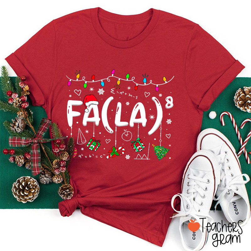 Fa La Eighth Power Christmas Math Teacher T-Shirt Sale-Teachersgram