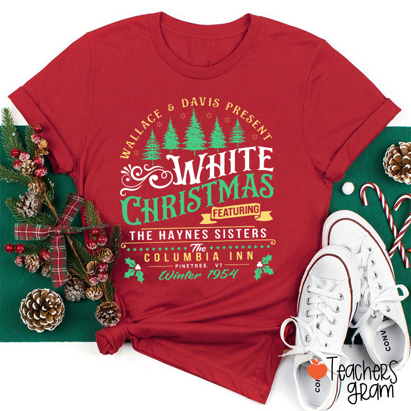 White Christmas Teacher T-Shirt