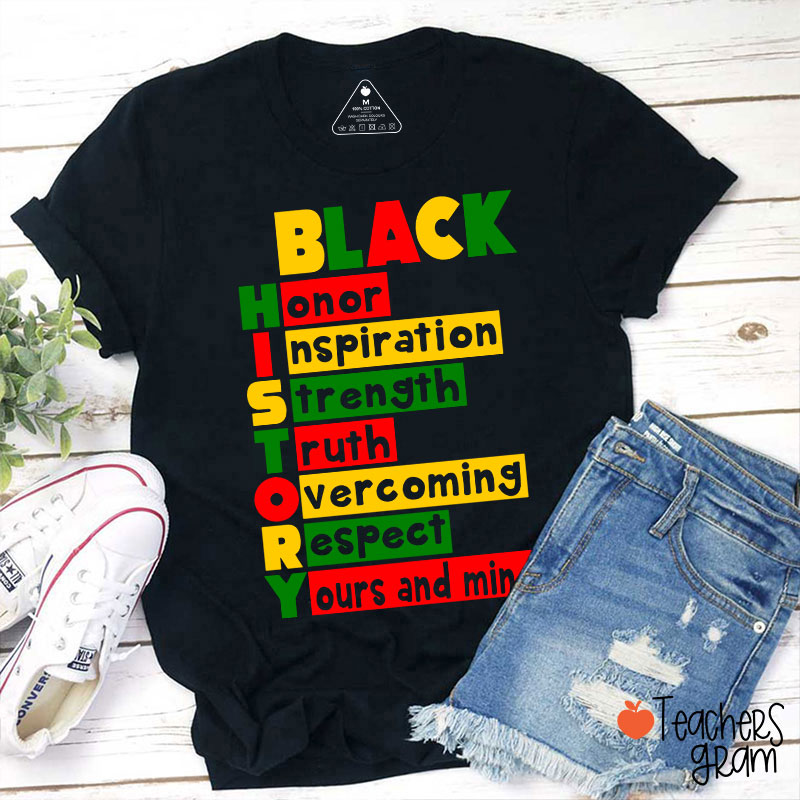 Black History Words Teacher T-Shirt