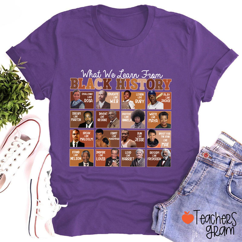 What We Learn From Black History Teacher T-Shirt