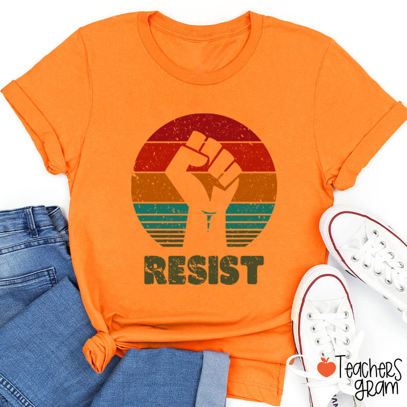 Resist Retro Teacher T-Shirt