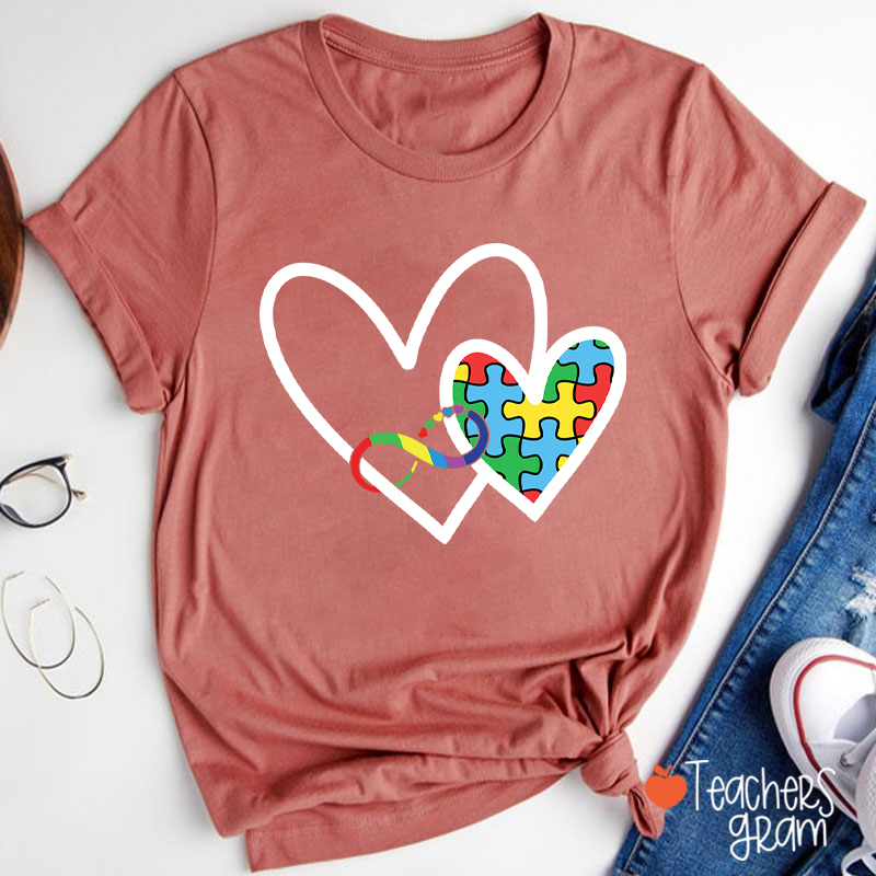 Autism Heart Teacher T-Shirt