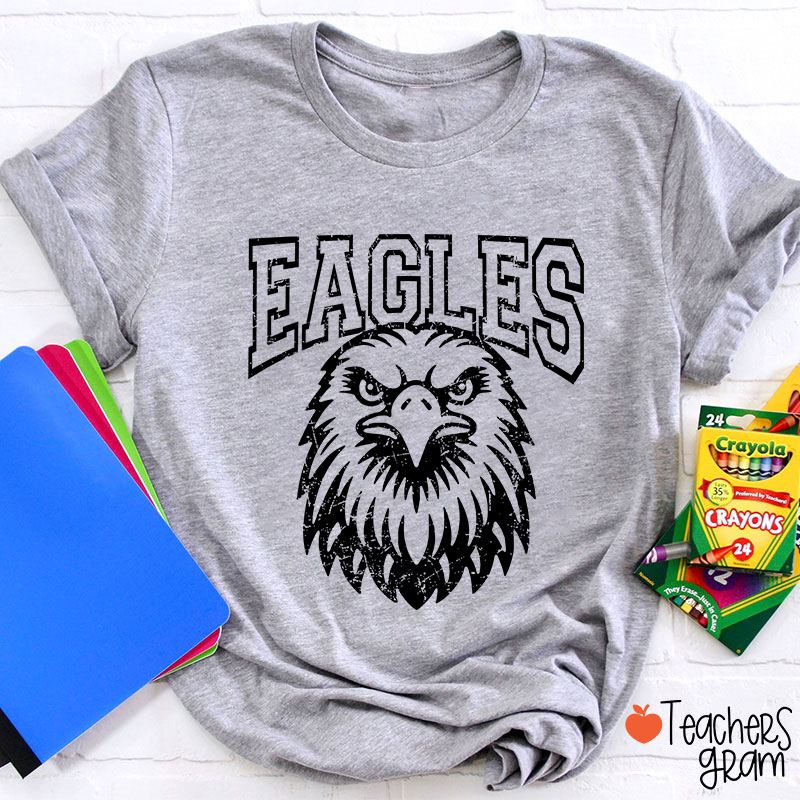 Personalized Mascot Arched Font School Spirit Teacher T-Shirt