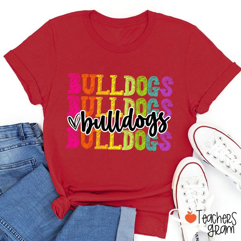 Personalized Mascot Graffiti Font School Spirit Teacher T-Shirt