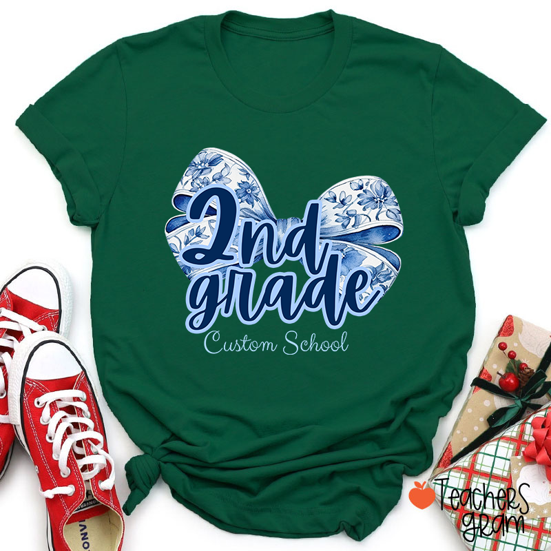 Personalized Bow Tie And Swash Teacher T-Shirt