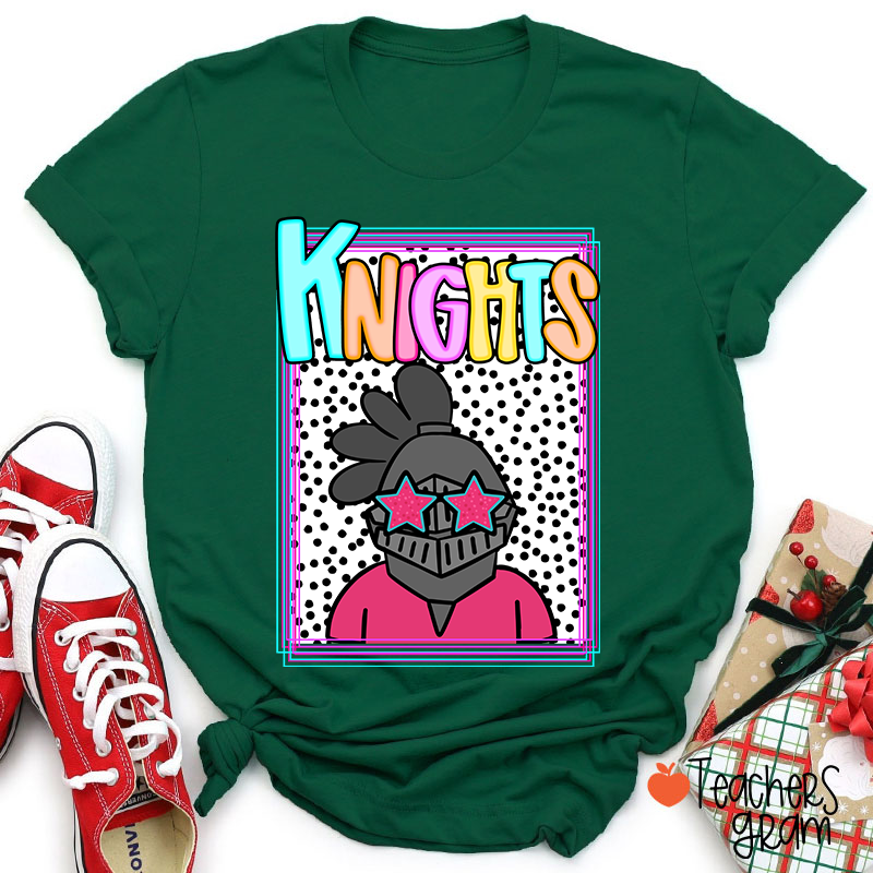 Personalized Mascot Polka Dot Preppy School Spirit Teacher T-Shirt