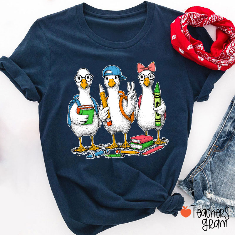 Goose Back To School Teacher T-Shirt