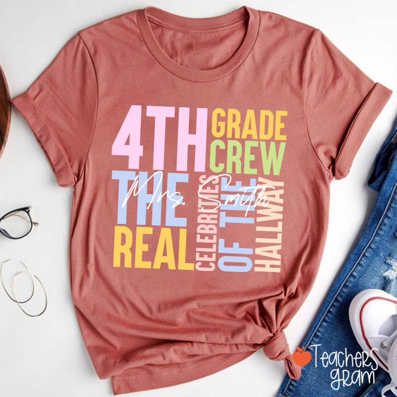 Personalized Grade Name Words Teacher T-Shirt