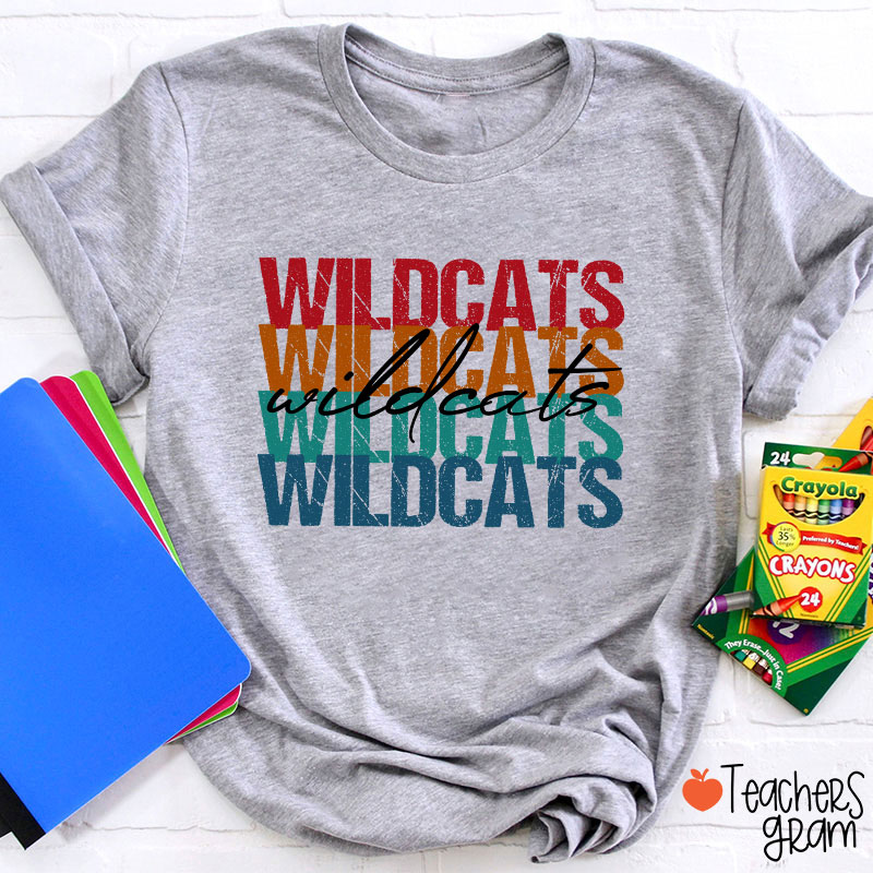 Personalized Mascot Retro Distressed School Spirit Teacher T-Shirt