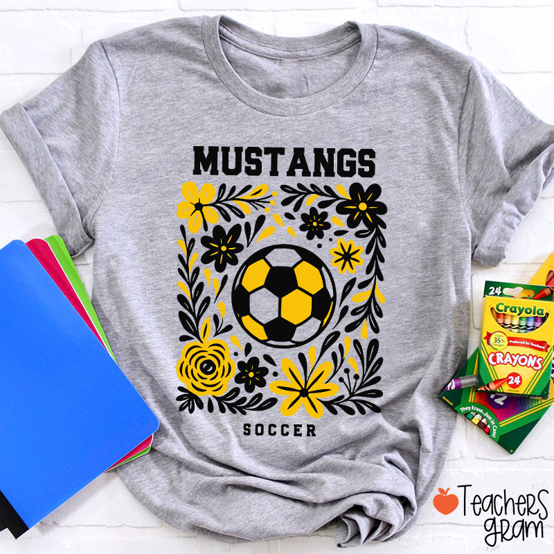 Personalized Mascot And Sport Flowers Teacher T-Shirt