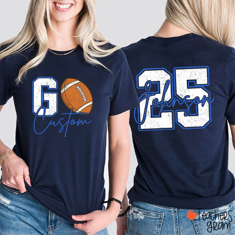 Personalized Mascot And Sport Go School Spirit Teacher Two Sided T-Shirt