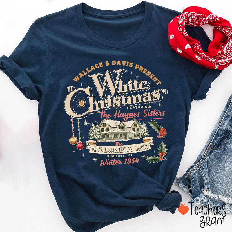 White Christmas Teacher T-Shirt