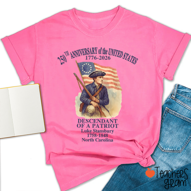 Personalized 250th Anniversary Of The United States Teacher T-Shirt