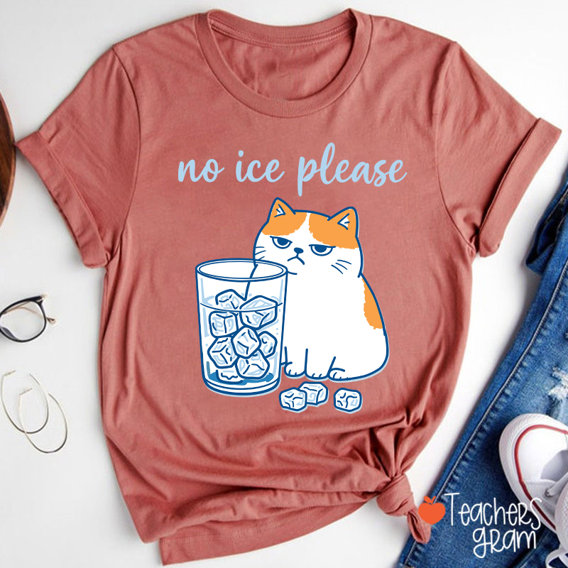 No ICE Please Cute Cat Teacher T-Shirt