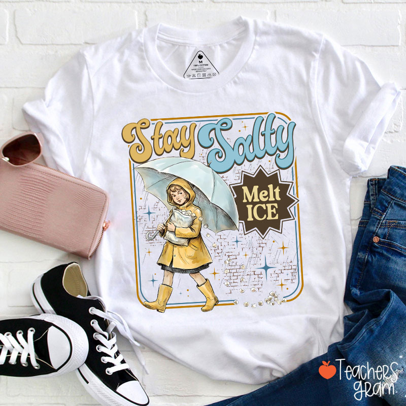 Stay Salty Melt Ice Subtle Anti Ice Teacher T-Shirt