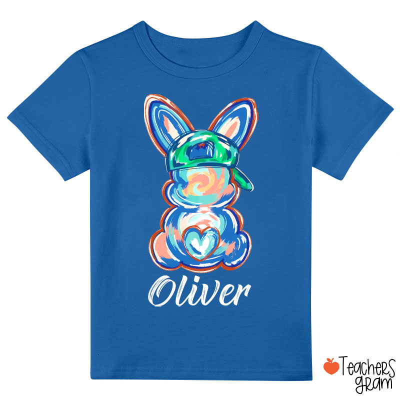 Personalized Name Watercolor Bunny Easter Class T-Shirt